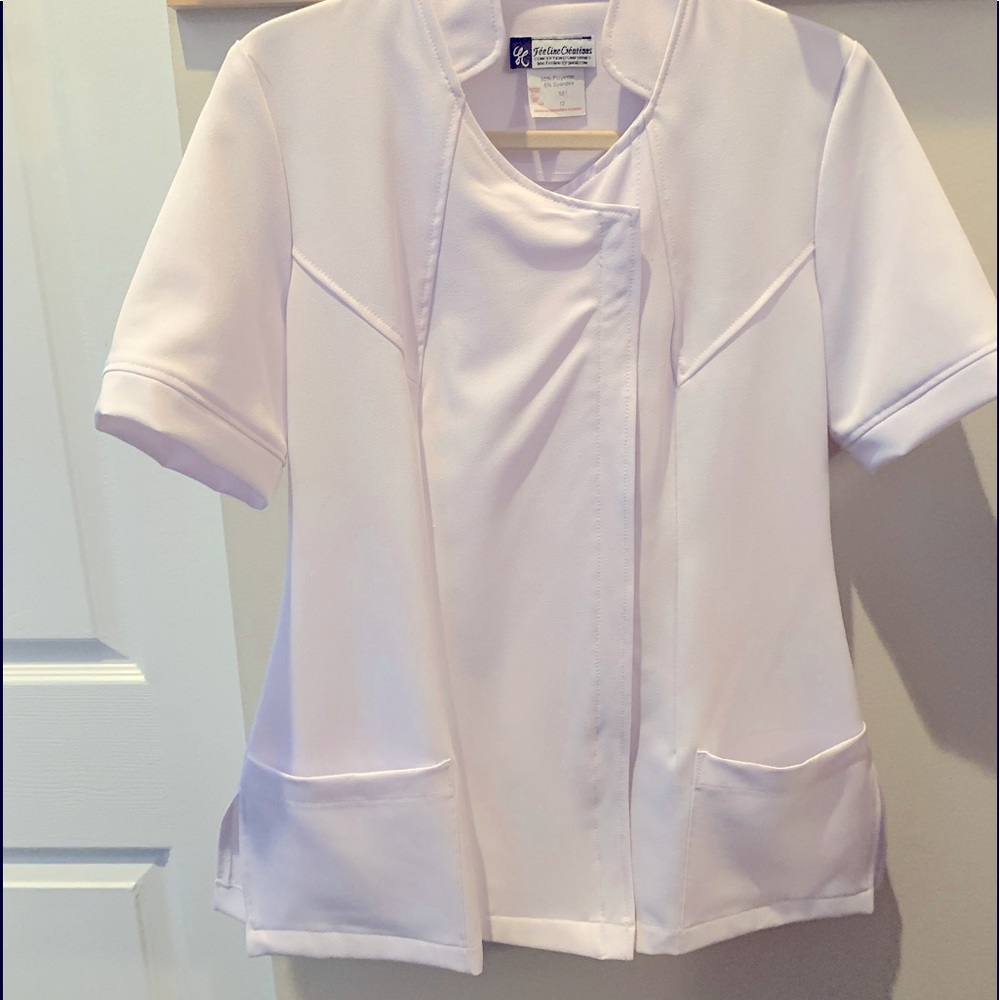 White esthetician coat